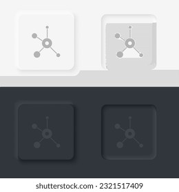 Web, biología, estilo neomorfismo, icono vector con botón
