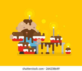 Web birthday illustration