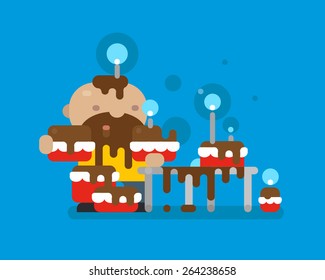 Web birthday illustration