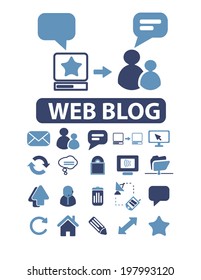 web blog, community, internet, chat icons