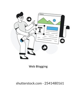 Web Blogging isometric stock illustration. EPS File stock illustration
