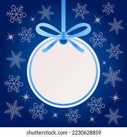Web Blue Chritmas Tree Toy with Snowflakes Template vector illustration