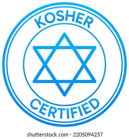 Web Blue Kosher Food Certified Stamp, banner, sticker, badge, label