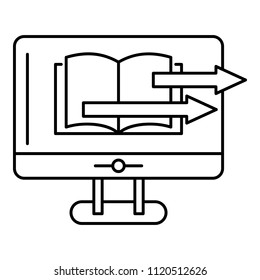 Web book transfer icon. Outline illustration of web book transfer vector icon for web design isolated on white background