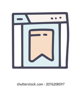 web bookmarks color vector doodle simple icon