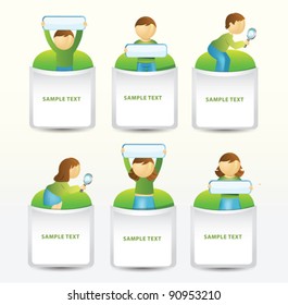  Web boxes with characters