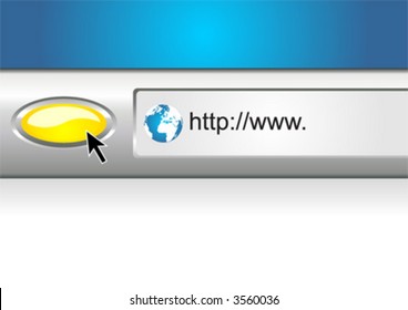 Web browser bar with mouse pointer and copy space to insert a web address