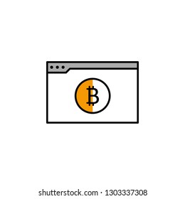 web browser, bitcoin, cryptocurrency, finance icon. Element of color finance. Premium quality graphic design icon. Signs and symbols collection icon for websites