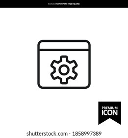 Color negro del navegador web del icono simple plano. vector de ilustración de aplicación móvil. El diseño moderno. Signo minimalista de línea única