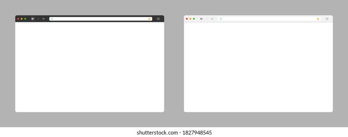 Web Browser. Black And White Template. Browser Window With Blank Page. Computer Screen. Webpage Toolbar Interface. Desktop Search Bar. Monitor Ui. Internet Page Mockup. Vector EPS 10