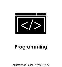 web browser, coding icon. Element of business icon with description. Glyph icon for website design and development, app development. Premium icon