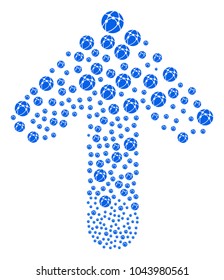 Web Browser composition designed in the set of up motion arrow. Ahead way arrow composition composed from web browser pictographs.