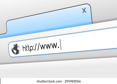 Web browser concept with address and navigation bar. Vector illustration.
