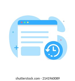 Hojas de explorador Web emergente ilustración de concepto de permisos de diseño plano eps10. elemento gráfico moderno para página de inicio, estado vacío ui, infografía, icono