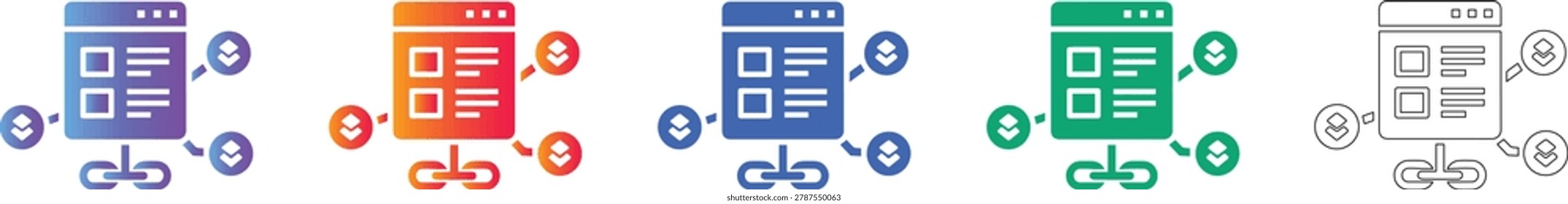 Web Browser and Data Linking Icons vol 609