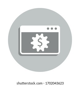 Web browser, dollar, usd, business badge icon. Simple glyph, flat vector of business icons for ui and ux, website or mobile application