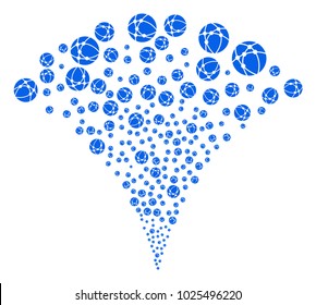 Web Browser fireworks fountain. Vector illustration style is flat iconic symbols. Object fountain done from random pictograms as web browser fireworks.