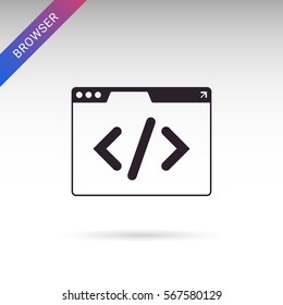 Web browser flat vector icon