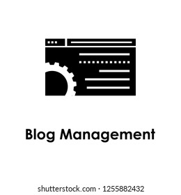 web browser, gear, blog management icon. One of business collection icons for websites, web design, mobile app