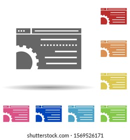 Web browser, gear, blog management in multi color style icon. Simple glyph, flat vector of business icons for ui and ux, website or mobile application