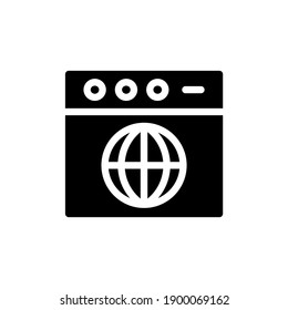 Web-Browser-Glyph-Symbol. Internet der Dinge, Vektorgrafik auf weißem Hintergrund