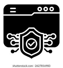 Web del navegador gylph icon. Diseño de icono de Vector simple en estilo gylph. Formato de Vector editable