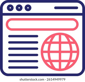 Web Browser Icon Color Vector Illustration