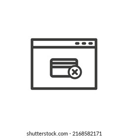 Web browser icon with credit card icon and approved symbol