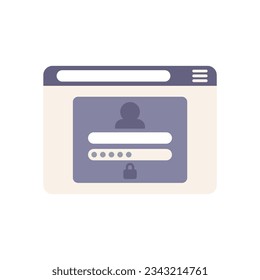 Web browser icon flat vector. Window internet. Computer interface isolated