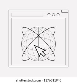 Web browser icon line element. Vector illustration of web browser icon line isolated on clean background for your web mobile app logo design.