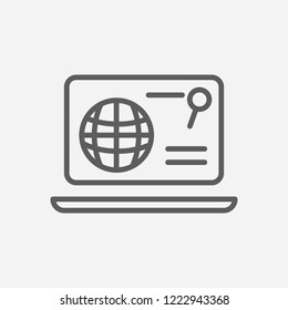 Web browser icon line symbol. Isolated vector illustration of  icon sign concept for your web site mobile app logo UI design.