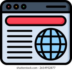 Web Browser Icon Lineal Color Vector Illustration