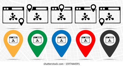 Web browser icon in location set. Simple glyph, flat illustration element of technology theme icons