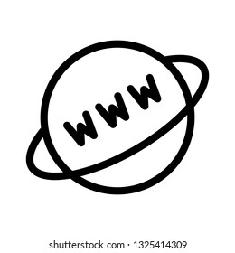 web browser icon, outline black style, seo and business illustration