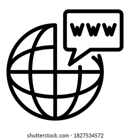 Web browser icon. Outline web browser vector icon for web design isolated on white background