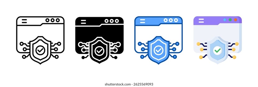 Web browser icon set bundle. Multi style icon collection perfect for websites, apps, and presentations. Simple vector icon collection