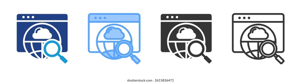 Web Browser icon set multiple style collection