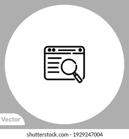 Web browser icon sign vector,Symbol, logo illustration for web and mobile