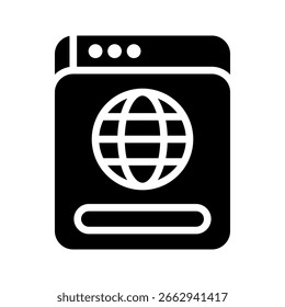 Vetor de Ícone do Navegador da Web do Conjunto de Linhas do Business Management