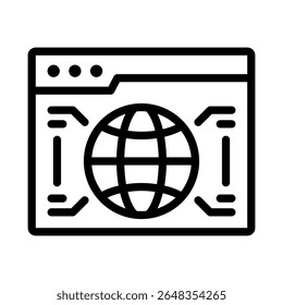 web browser icon vector design - high quality outline style