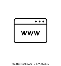 símbolo del navegador web vector www Internet sign