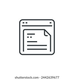 Web Browser Interface Document icon, vector illustration