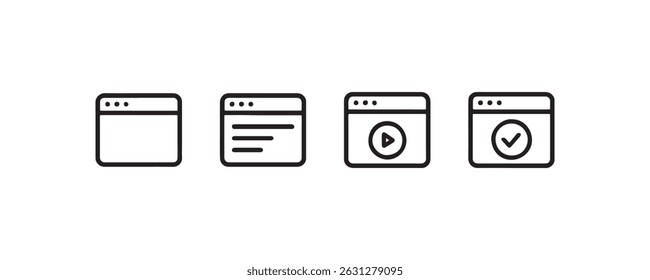 Web browser interface icons set collection Vector