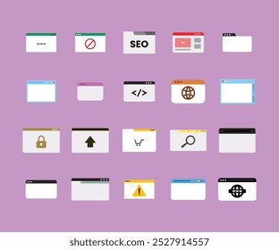 web browser interface pack vector