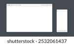 Web browser, internet browser search engine. Search bar for ui ux design and web site. Search address and navigation bar icon. Collection of search form templates for websites