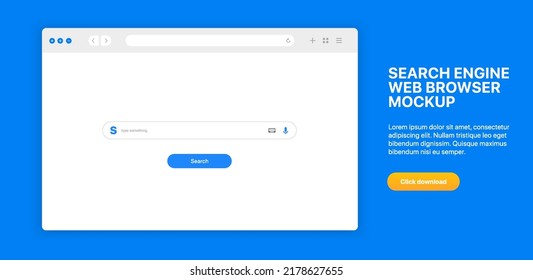 Web browser, internet browser search engine. Search bar for ui ux design and web site. Search address and navigation bar icon. Collection of search form templates for websites