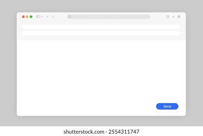 Web browser, internet browser search engine. Mail sending send. Search bar for ui ux design and web site. Search address and navigation bar icon. Collection of search form templates for websites