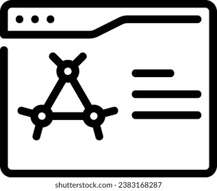 gráfico de icono de línea de explorador web