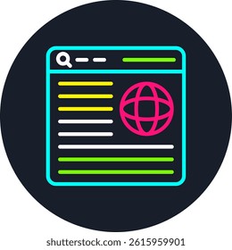 Web Browser Line Multi Colour Circle