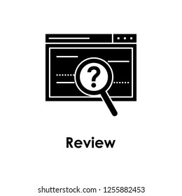 web browser, magnifier, review icon. One of business collection icons for websites, web design, mobile app